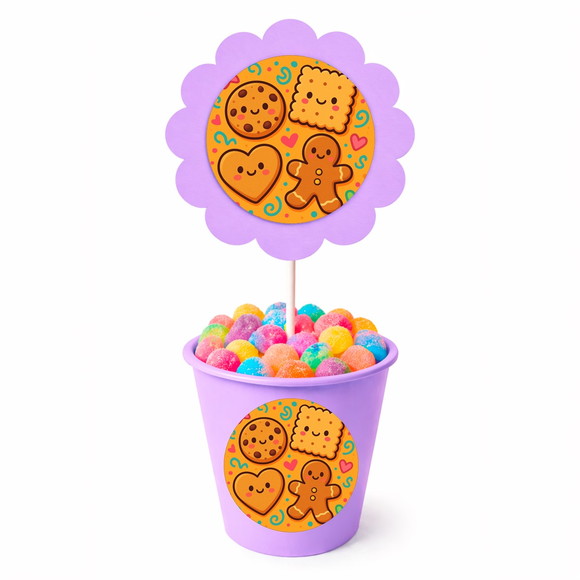 Centro de Mesa Flor Personalizado Biscoitinhos - Imagem 3