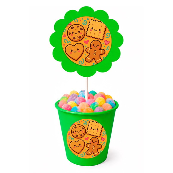 Centro de Mesa Flor Personalizado Biscoitinhos - Imagem 5
