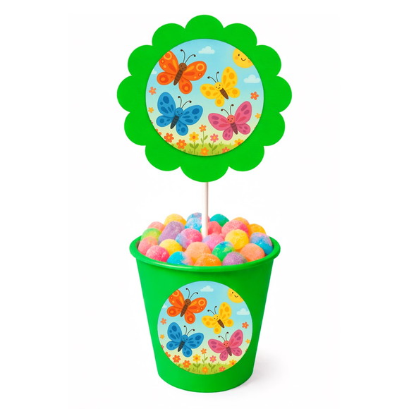 Centro de Mesa Flor Personalizado Borboletas - Imagem 5