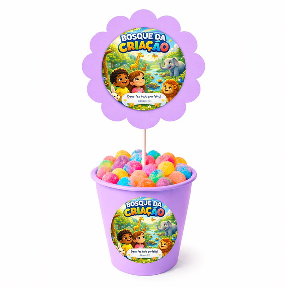 Centro de Mesa Flor Personalizado Bosque da Criação - Imagem 3