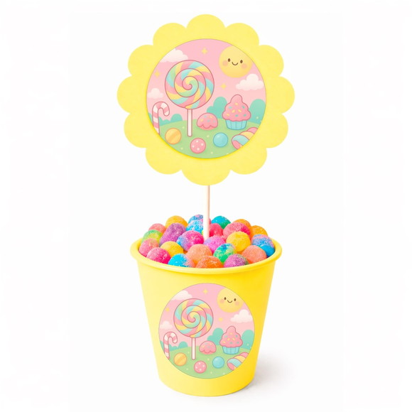 Centro de Mesa Flor Personalizado Candy Color - Imagem 4