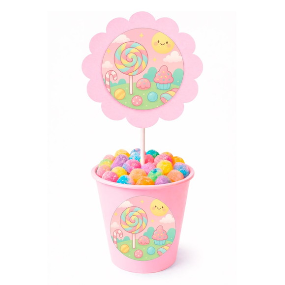 Centro de Mesa Flor Personalizado Candy Color - Imagem 2