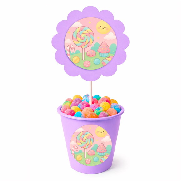 Centro de Mesa Flor Personalizado Candy Color - Imagem 3