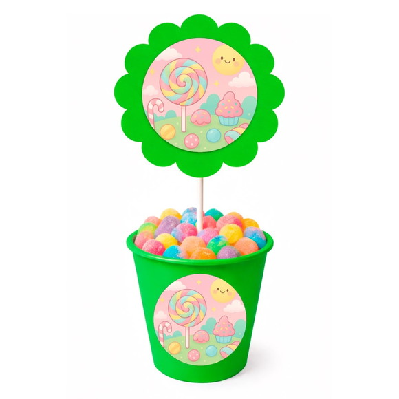 Centro de Mesa Flor Personalizado Candy Color - Imagem 5