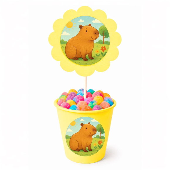 Centro de Mesa Flor Personalizado Capivara - Imagem 4