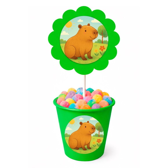 Centro de Mesa Flor Personalizado Capivara - Imagem 5