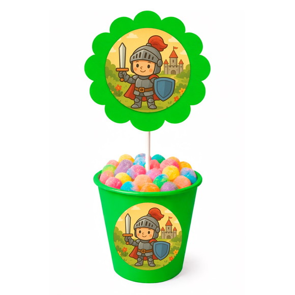 Centro de Mesa Flor Personalizado Cavaleiro Medieval - Imagem 5