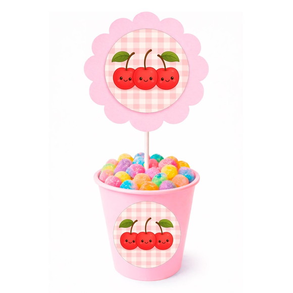 Centro de Mesa Flor Personalizado Cerejinha - Imagem 2