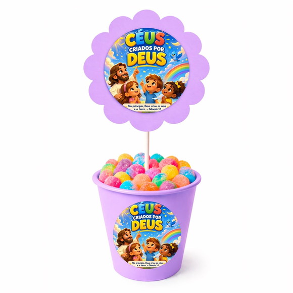 Centro de Mesa Flor Personalizado Céus Criados Por Deus - Imagem 3