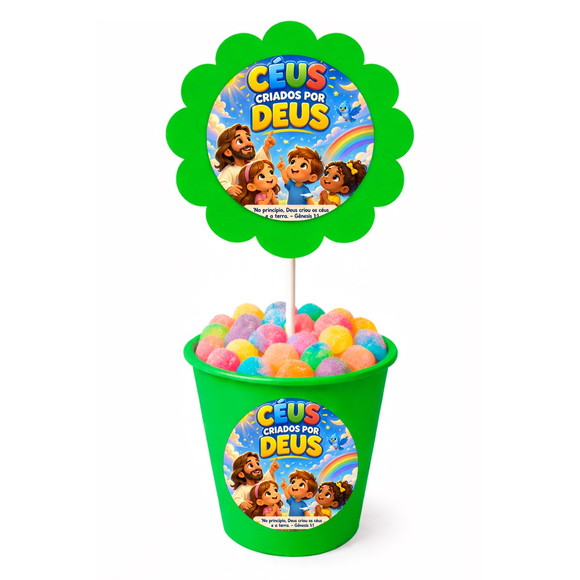 Centro de Mesa Flor Personalizado Céus Criados Por Deus - Imagem 5