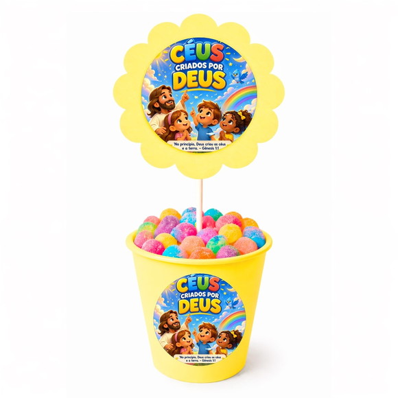 Centro de Mesa Flor Personalizado Céus Criados Por Deus - Imagem 4