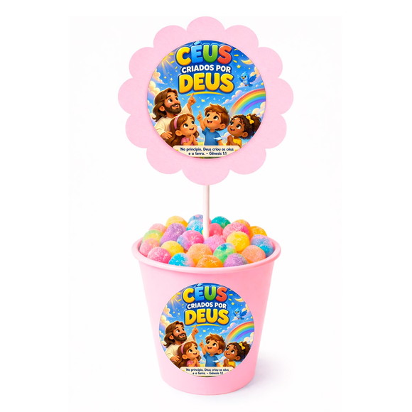 Centro de Mesa Flor Personalizado Céus Criados Por Deus - Imagem 2