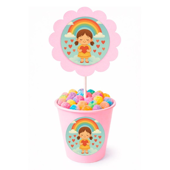 Centro de Mesa Flor Personalizado Chuva de Amor - Imagem 2