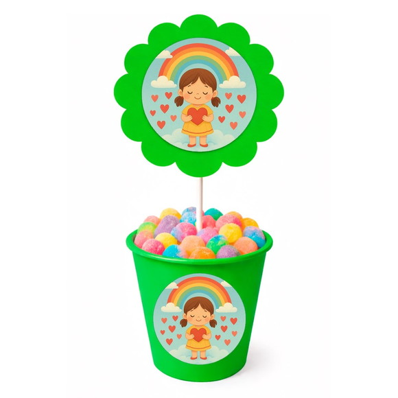 Centro de Mesa Flor Personalizado Chuva de Amor - Imagem 5