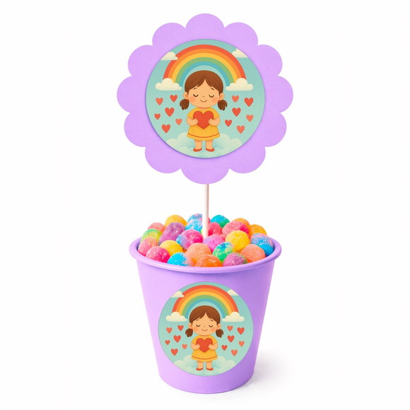Centro de Mesa Flor Personalizado Chuva de Amor - Imagem 3