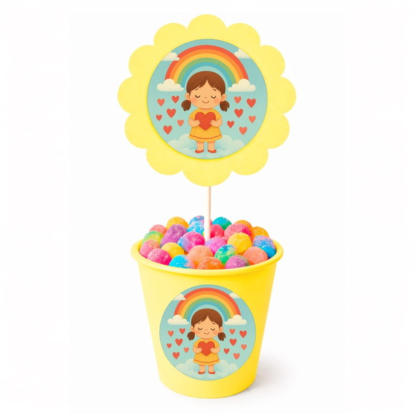 Centro de Mesa Flor Personalizado Chuva de Amor - Imagem 4