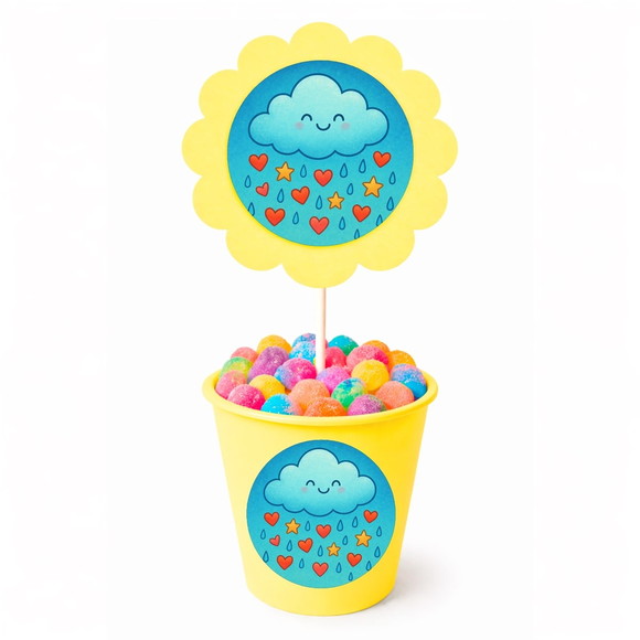 Centro de Mesa Flor Personalizado Chuva de Bênçãos - Imagem 4