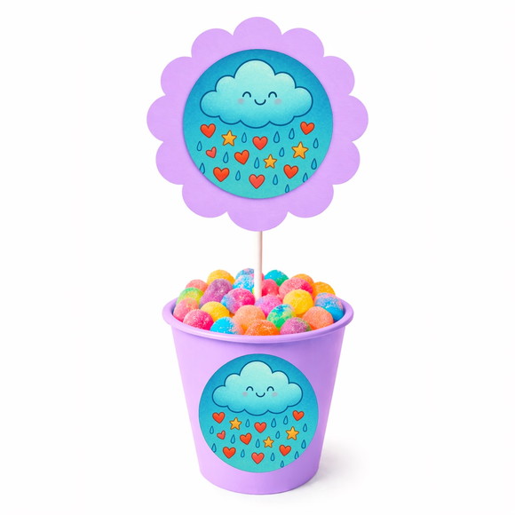 Centro de Mesa Flor Personalizado Chuva de Bênçãos - Imagem 3