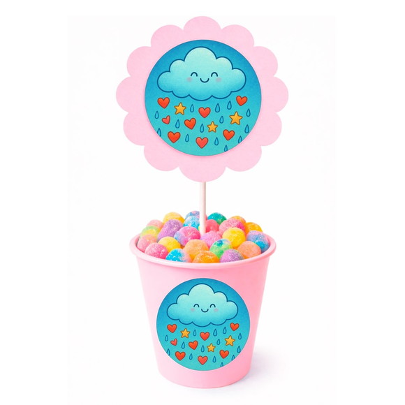Centro de Mesa Flor Personalizado Chuva de Bênçãos - Imagem 2