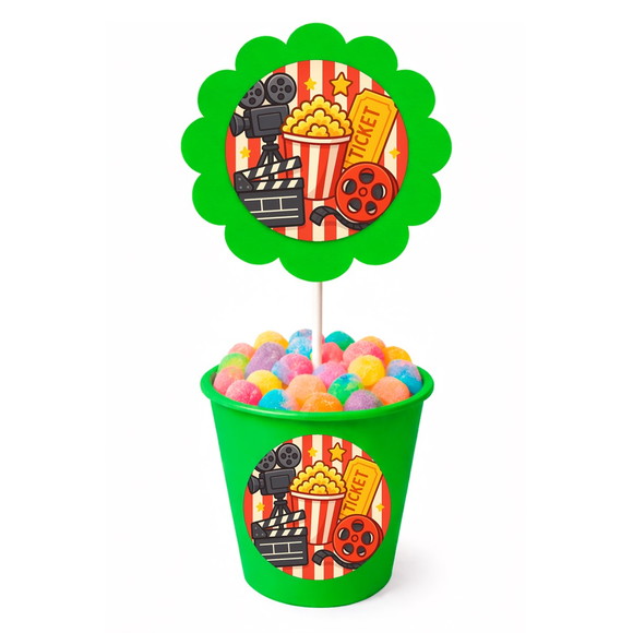 Centro de Mesa Flor Personalizado Cinema - Imagem 5