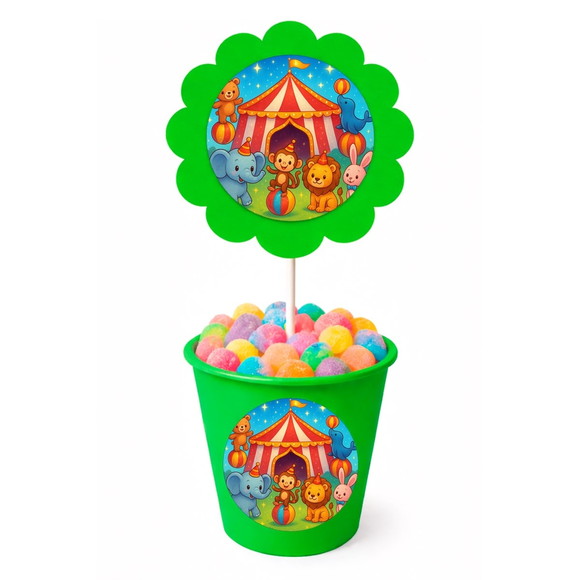 Centro de Mesa Flor Personalizado Circo Encantado - Imagem 5