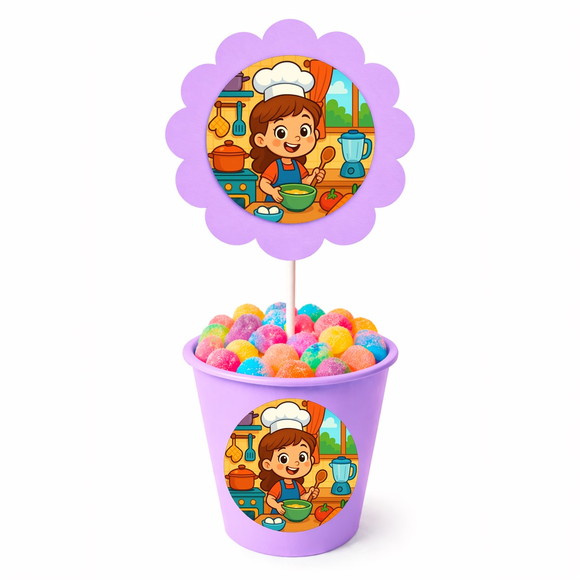 Centro de Mesa Flor Personalizado Cozinha Kids - Imagem 3