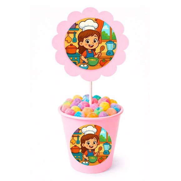Centro de Mesa Flor Personalizado Cozinha Kids - Imagem 2
