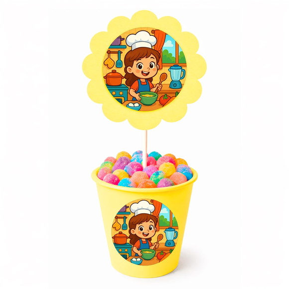 Centro de Mesa Flor Personalizado Cozinha Kids - Imagem 4