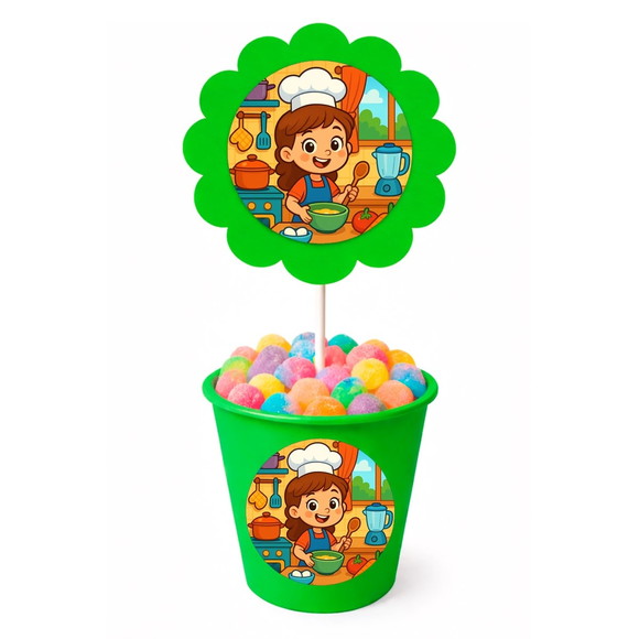 Centro de Mesa Flor Personalizado Cozinha Kids - Imagem 5