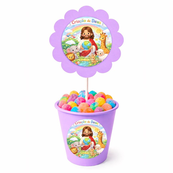 Centro de Mesa Flor Personalizado Criação de Deus - Imagem 3