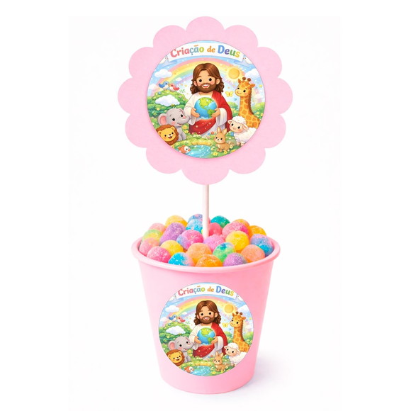 Centro de Mesa Flor Personalizado Criação de Deus - Imagem 2