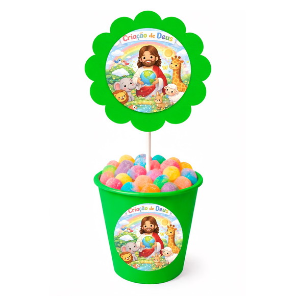 Centro de Mesa Flor Personalizado Criação de Deus - Imagem 5
