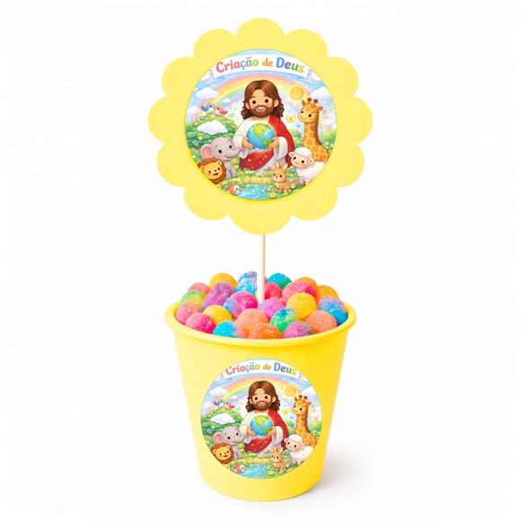 Centro de Mesa Flor Personalizado Criação de Deus - Imagem 4
