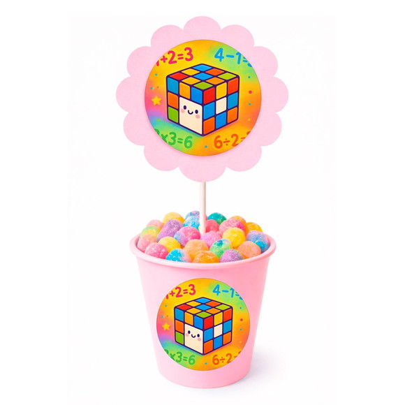 Centro de Mesa Flor Personalizado Cubo Mágico - Imagem 2