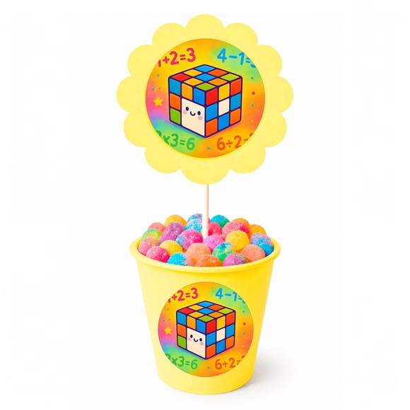 Centro de Mesa Flor Personalizado Cubo Mágico - Imagem 4