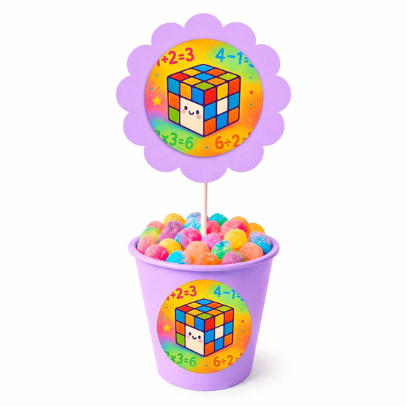 Centro de Mesa Flor Personalizado Cubo Mágico - Imagem 3