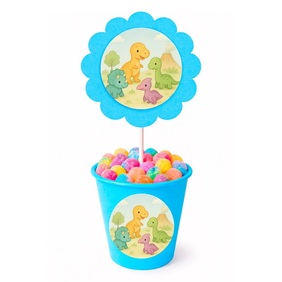 Centro de Mesa Flor Personalizado Dinossauros Baby