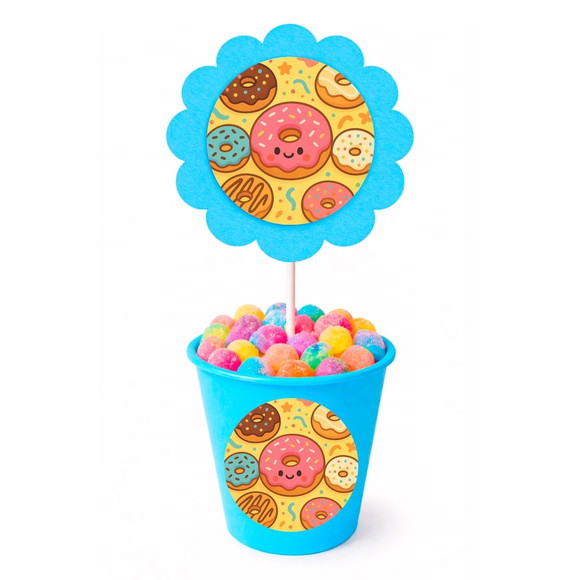 Centro de Mesa Flor Personalizado Donuts