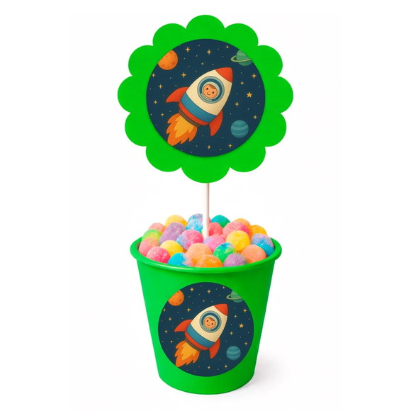 Centro de Mesa Flor Personalizado Espaço Sideral - Imagem 5