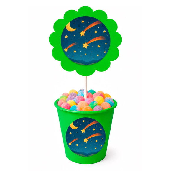 Centro de Mesa Flor Personalizado Estrelas Cadentes - Imagem 5