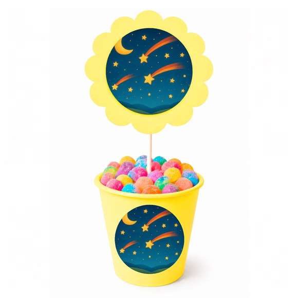 Centro de Mesa Flor Personalizado Estrelas Cadentes - Imagem 4