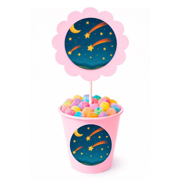 Centro de Mesa Flor Personalizado Estrelas Cadentes - Imagem 2