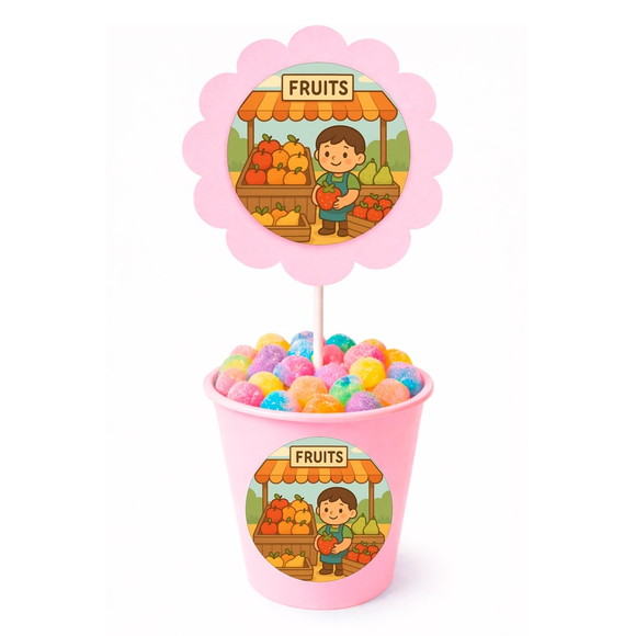Centro de Mesa Flor Personalizado Feira de Frutas - Imagem 2