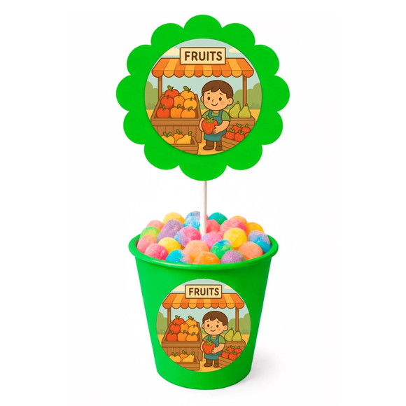 Centro de Mesa Flor Personalizado Feira de Frutas - Imagem 5
