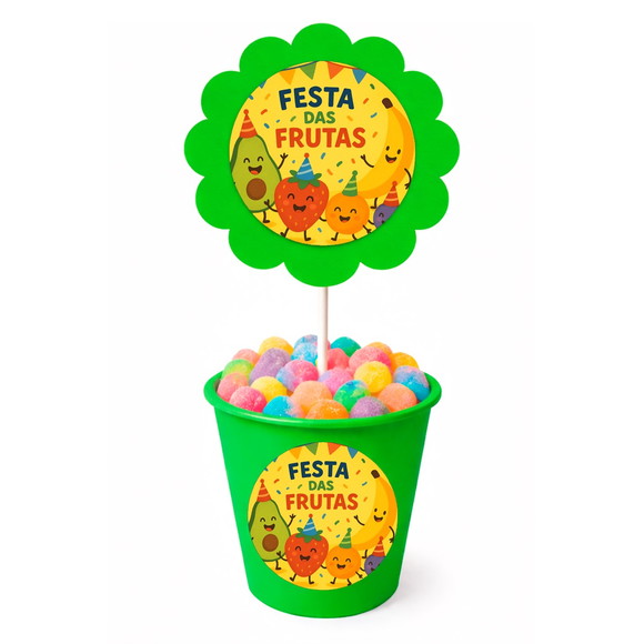 Centro de Mesa Flor Personalizado Festa das Frutas - Imagem 5