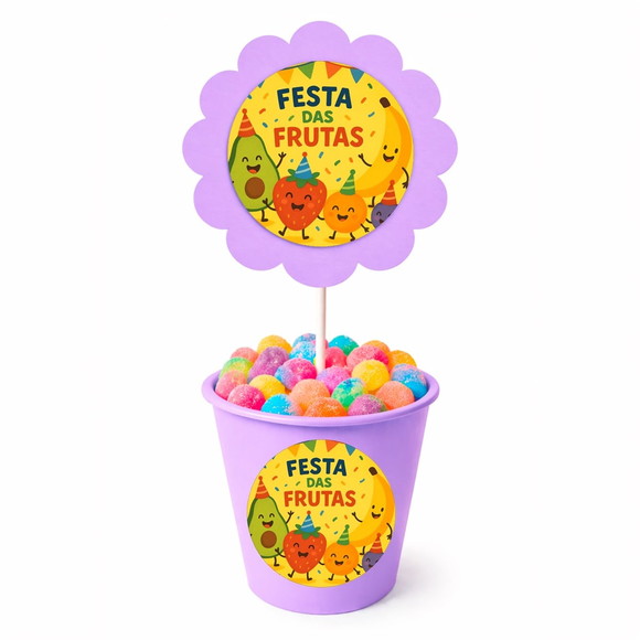 Centro de Mesa Flor Personalizado Festa das Frutas - Imagem 3