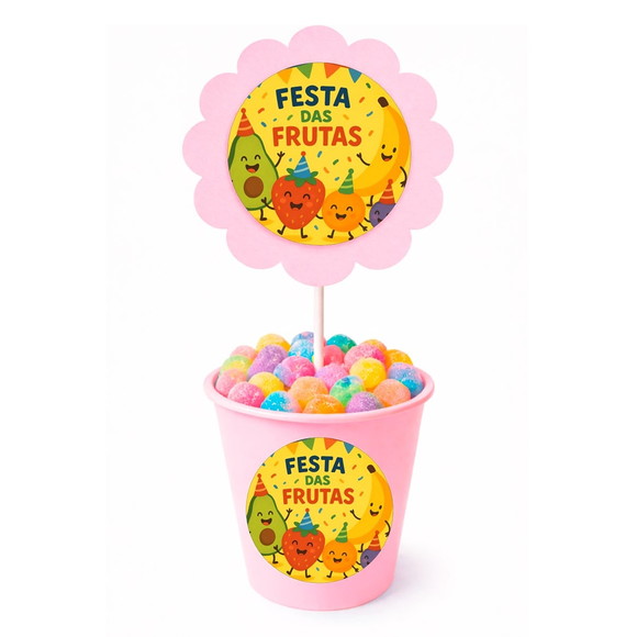 Centro de Mesa Flor Personalizado Festa das Frutas - Imagem 2
