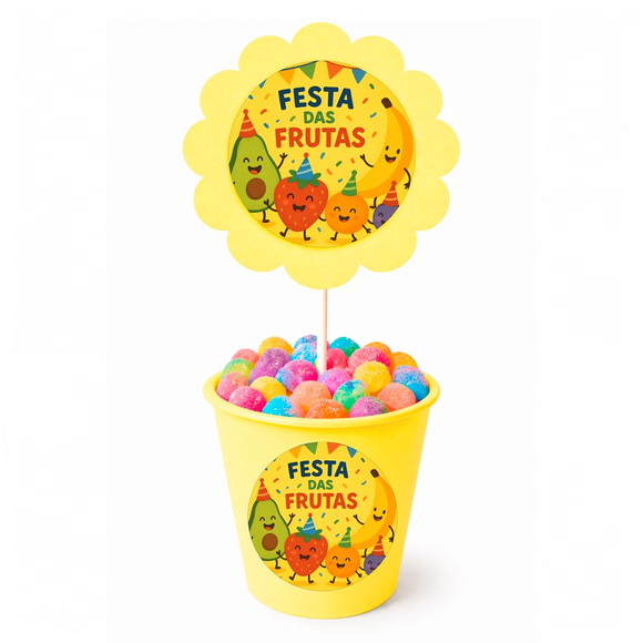 Centro de Mesa Flor Personalizado Festa das Frutas - Imagem 4