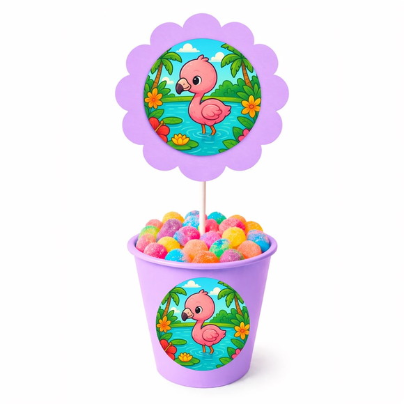 Centro de Mesa Flor Personalizado Flamingo Baby - Imagem 3
