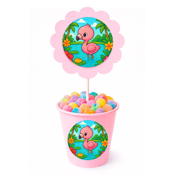 Centro de Mesa Flor Personalizado Flamingo Baby - Imagem 2